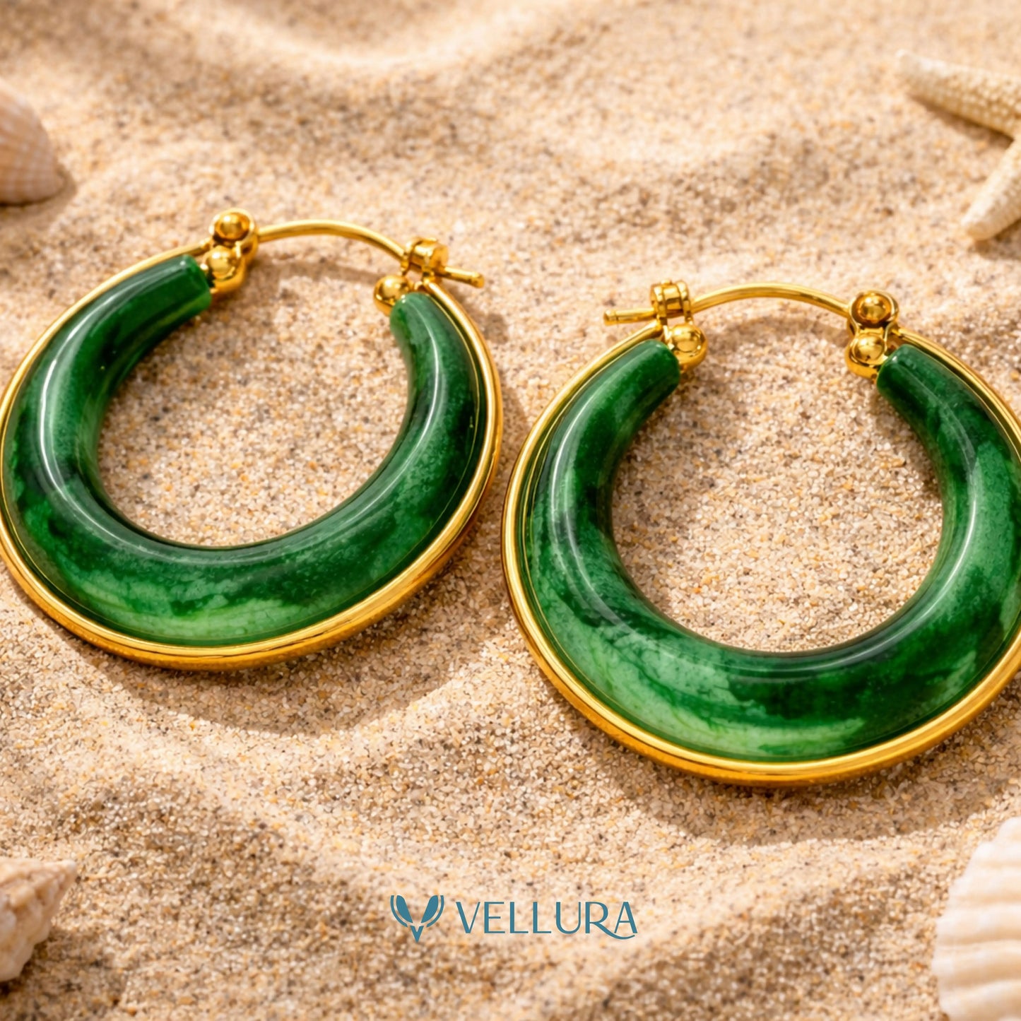 Marble Hoop Earrings