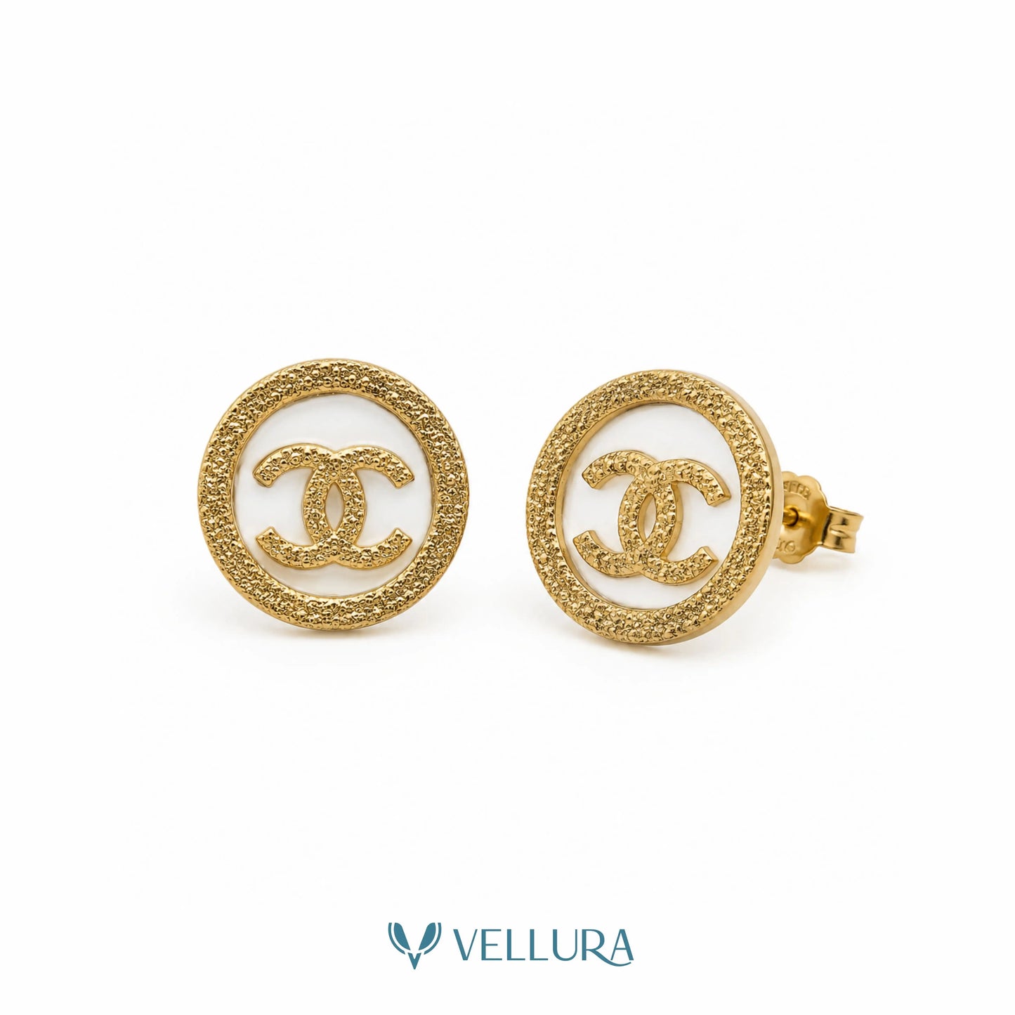 CC Inspired Gold Stud Earrings