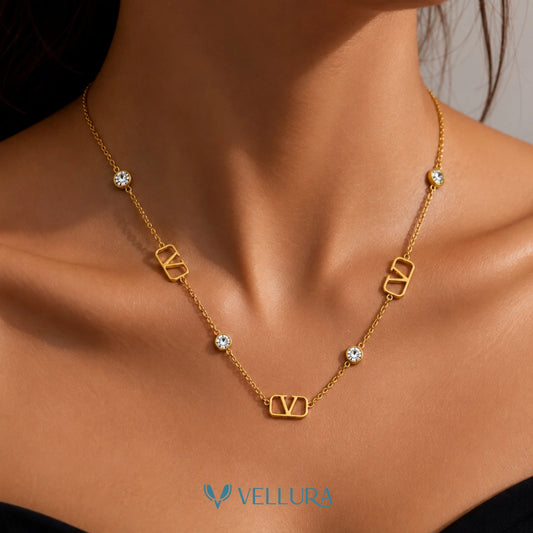 Valentino Inspired Crystal Necklace
