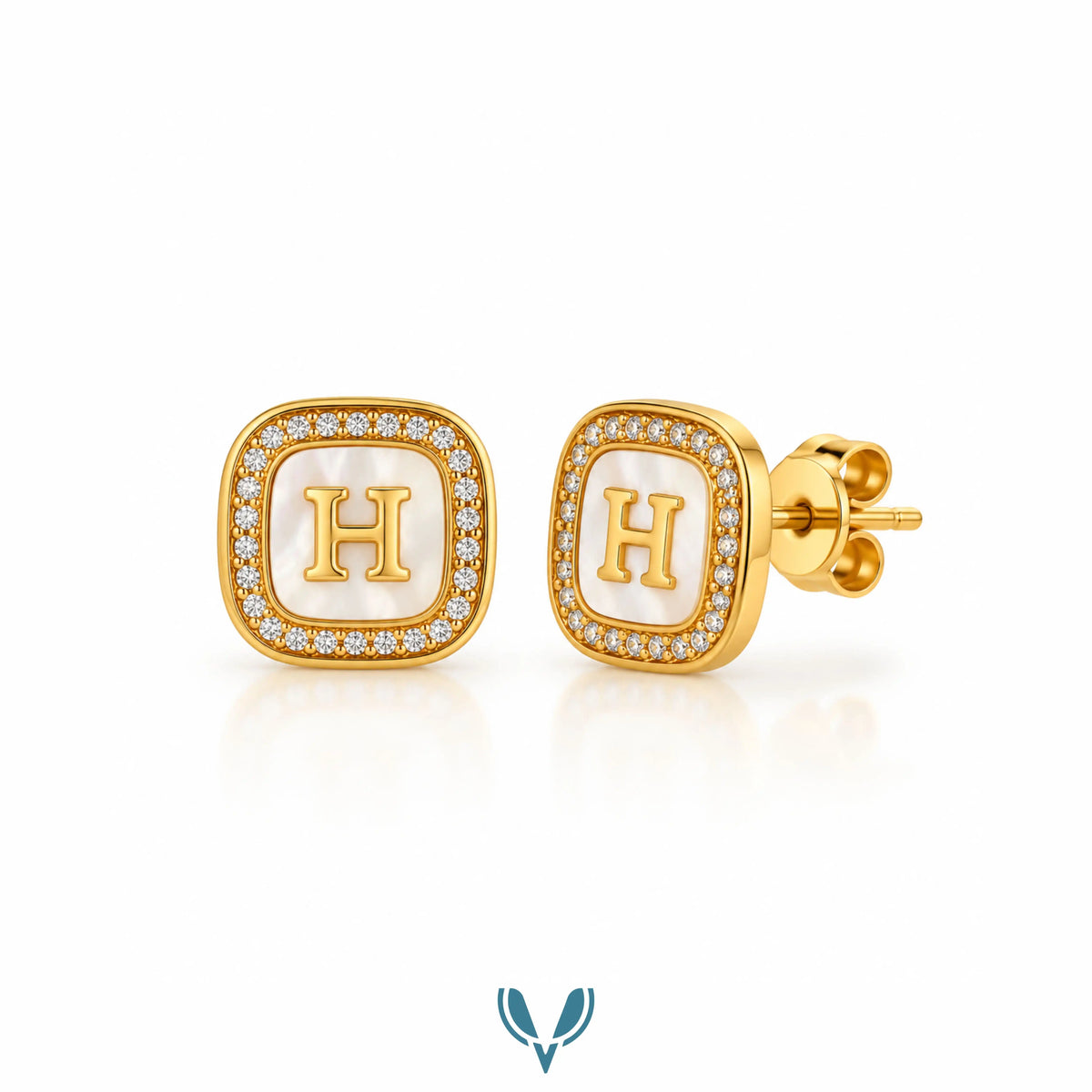 Designer Black Enamel Stud Earrings VEL-001
