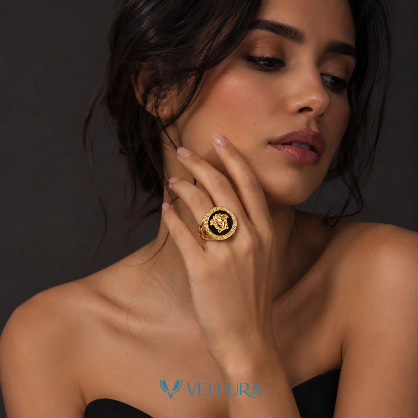 Medusa Inspired Gold Ring
