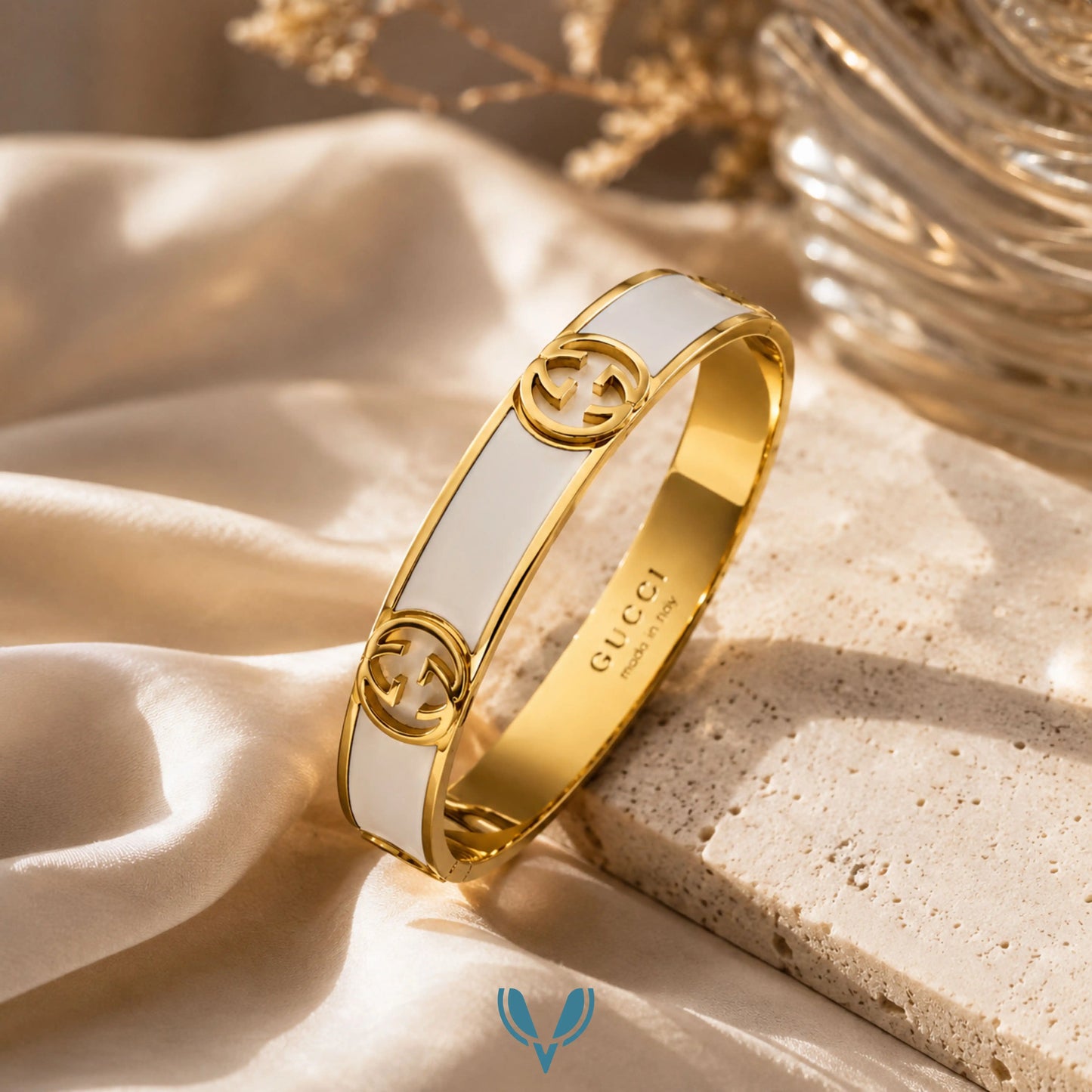 GG White Enamel Designer Inspired BRACELET