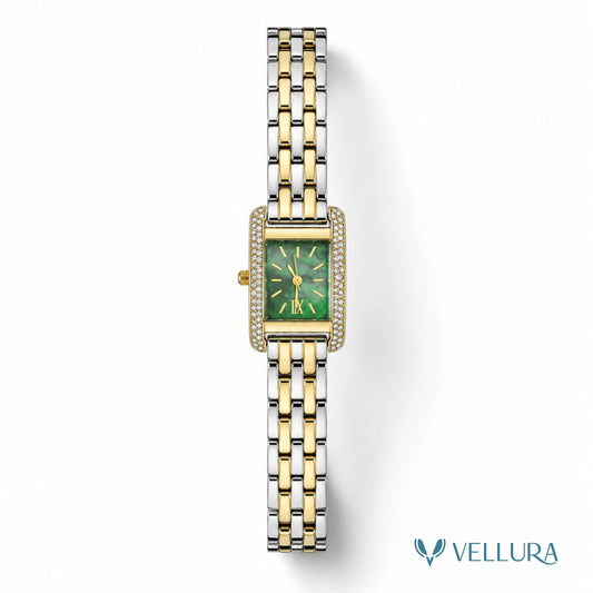 Emerald Luxe Dual Tone Watch