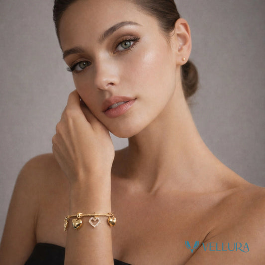 Gold Heart Charm Bracelet
