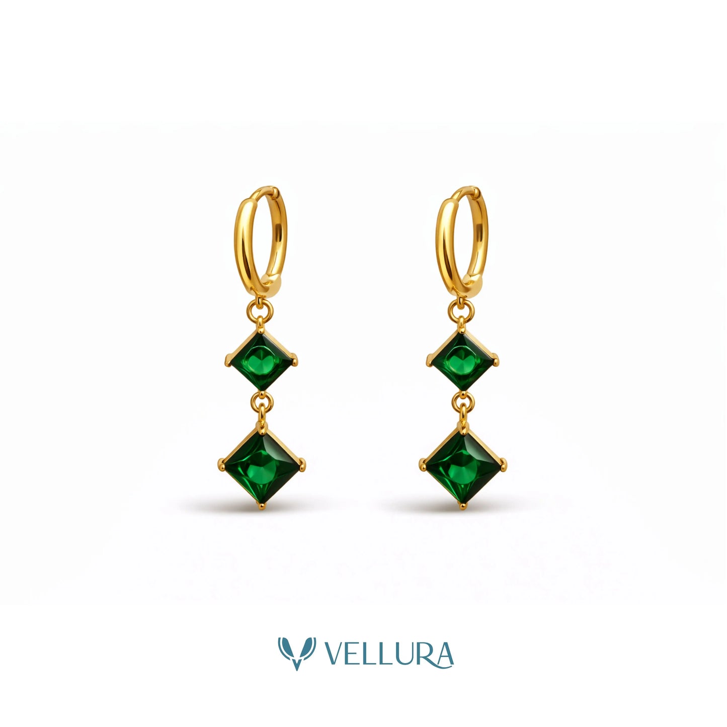 Double Square Drop Earrings
