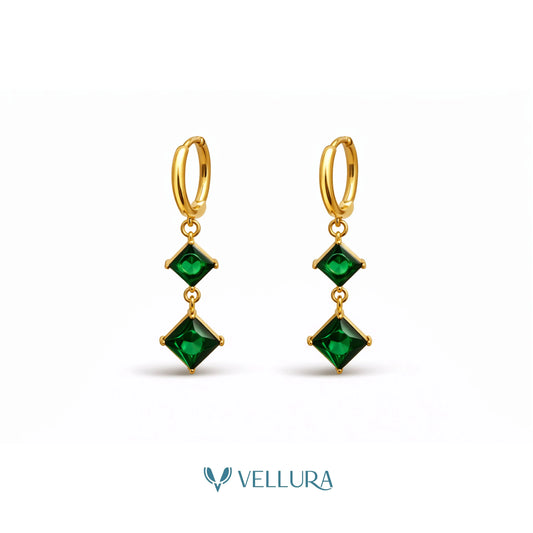 Double Square Drop Earrings
