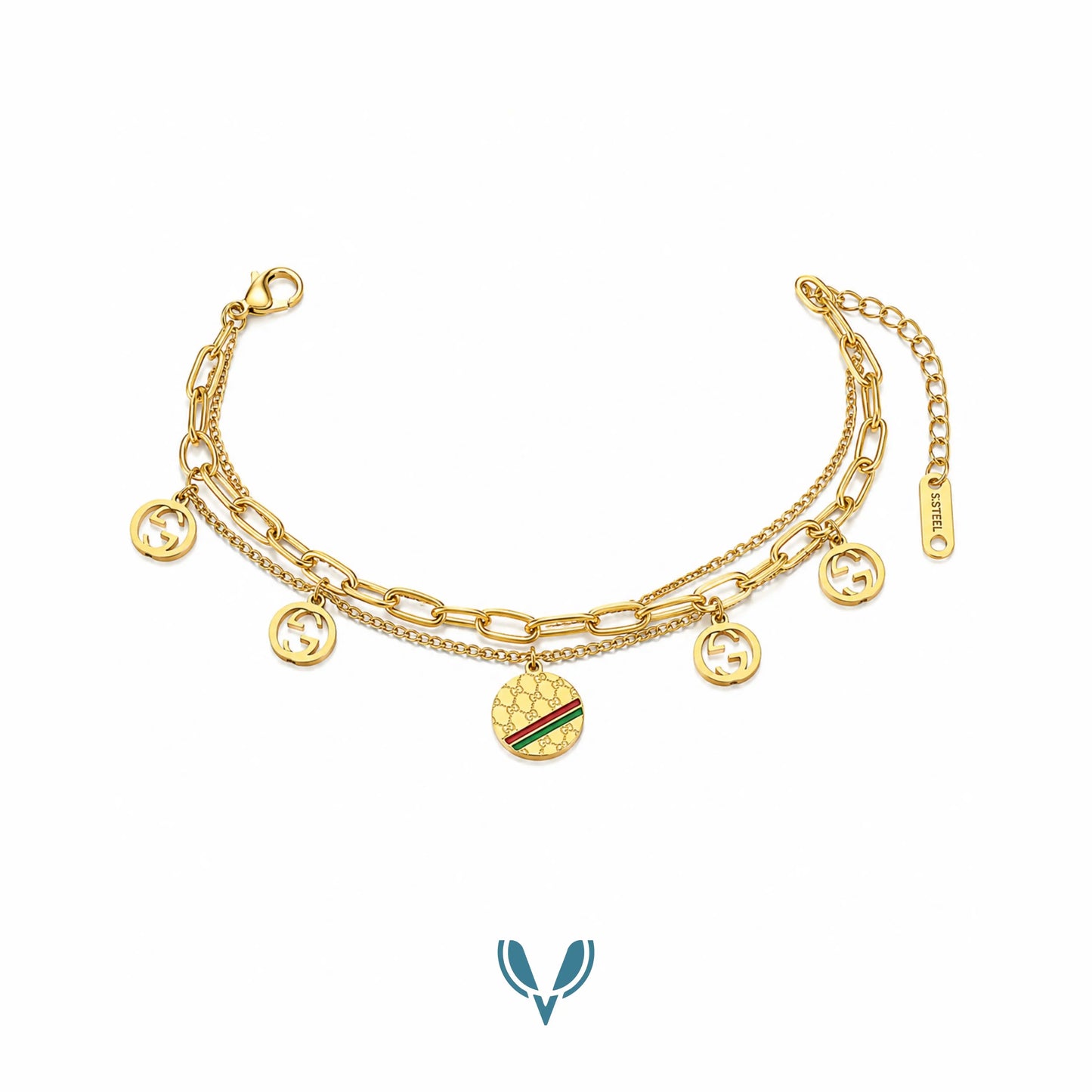 Gucci Inspired Charm Bracelet VEL-0001