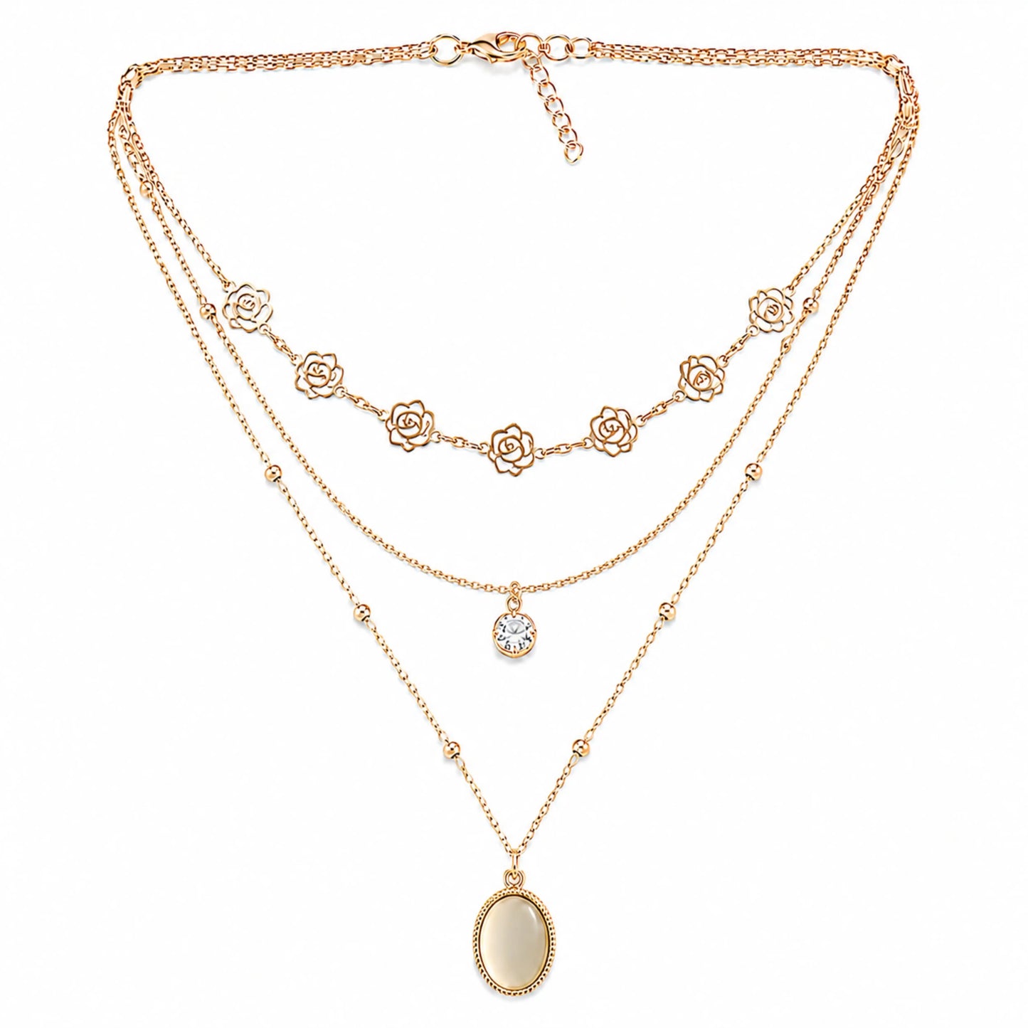 Layered Heart Pendant Necklace