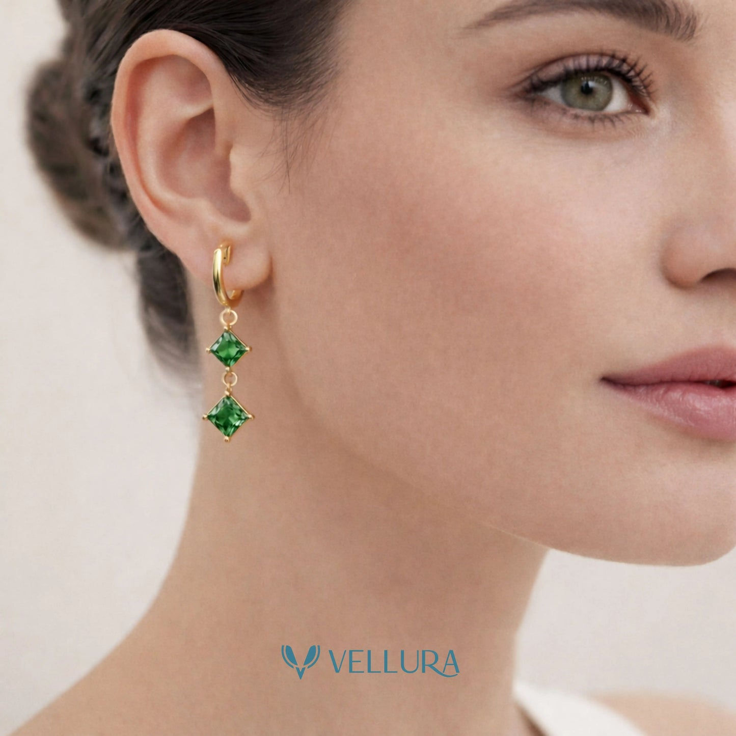 Double Square Drop Earrings