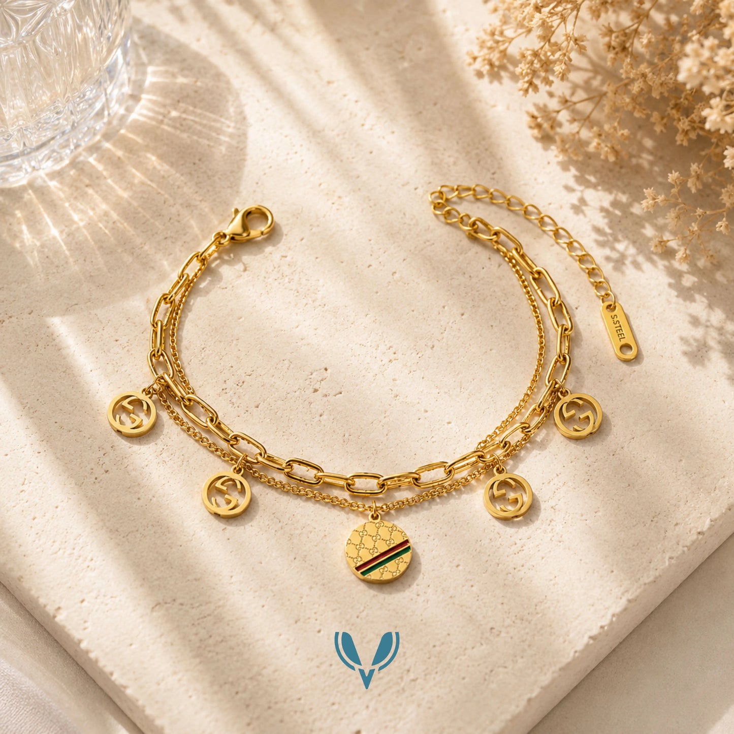 Gucci Inspired Charm Bracelet VEL-0001