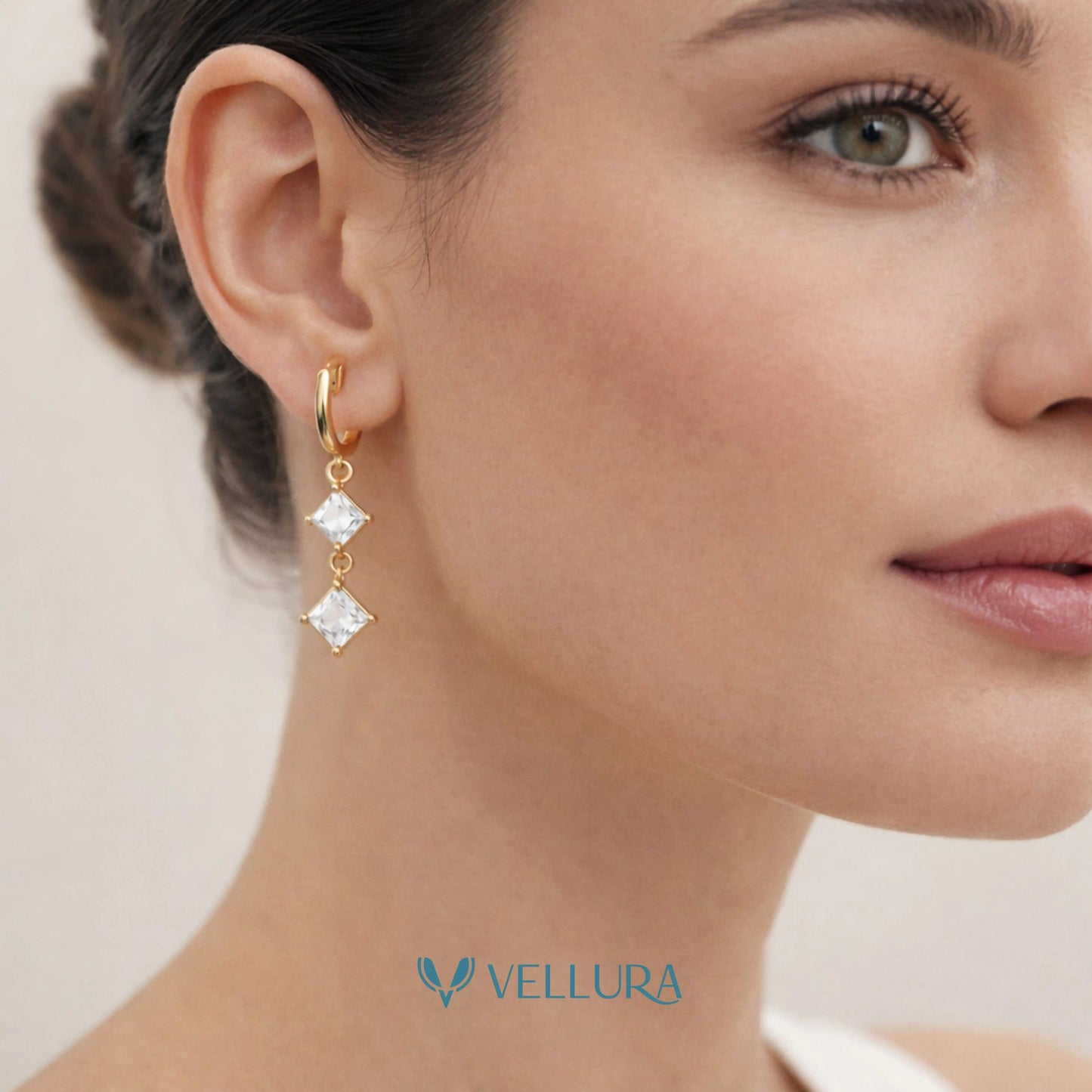 Double Square Drop Earrings
