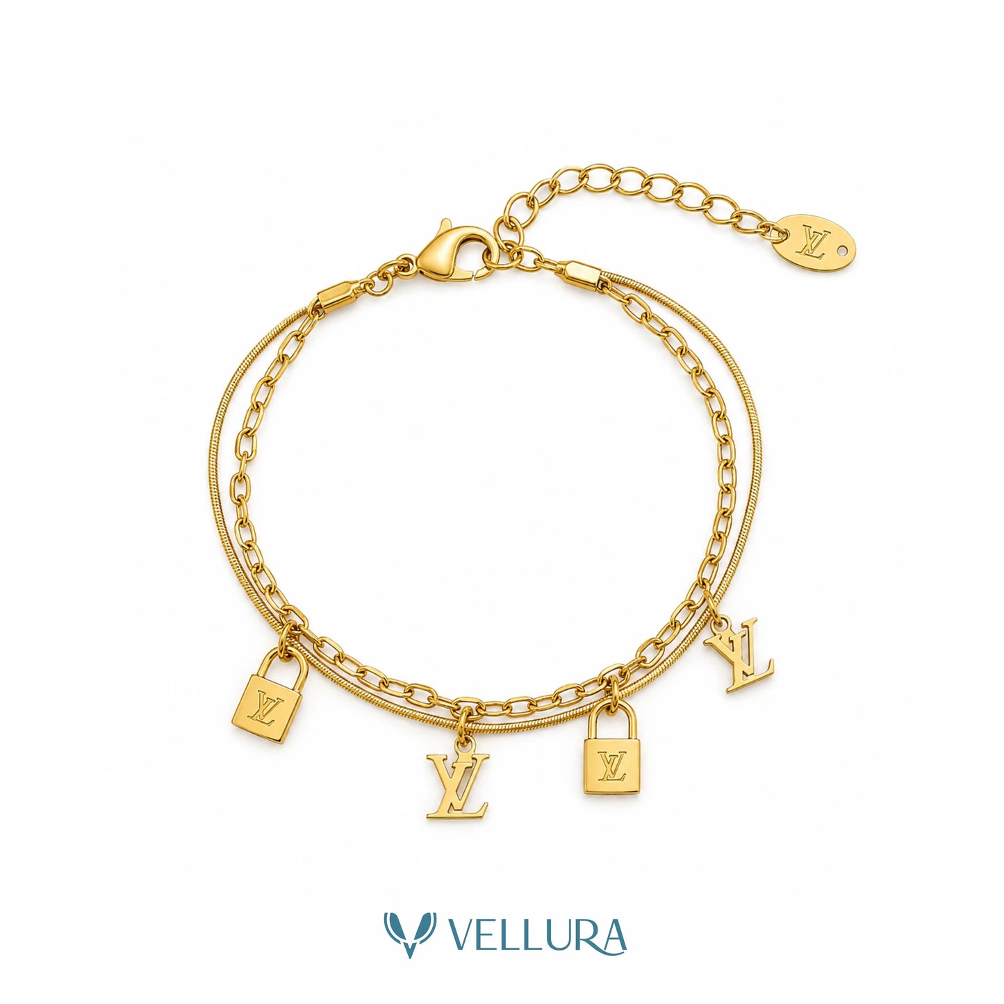 LV' Designer Inspired Charm Bracelet