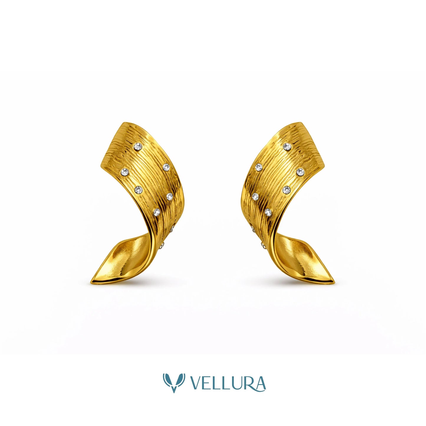 Textured Gold Statement Earrings