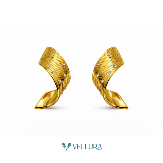 Textured Gold Statement Earrings