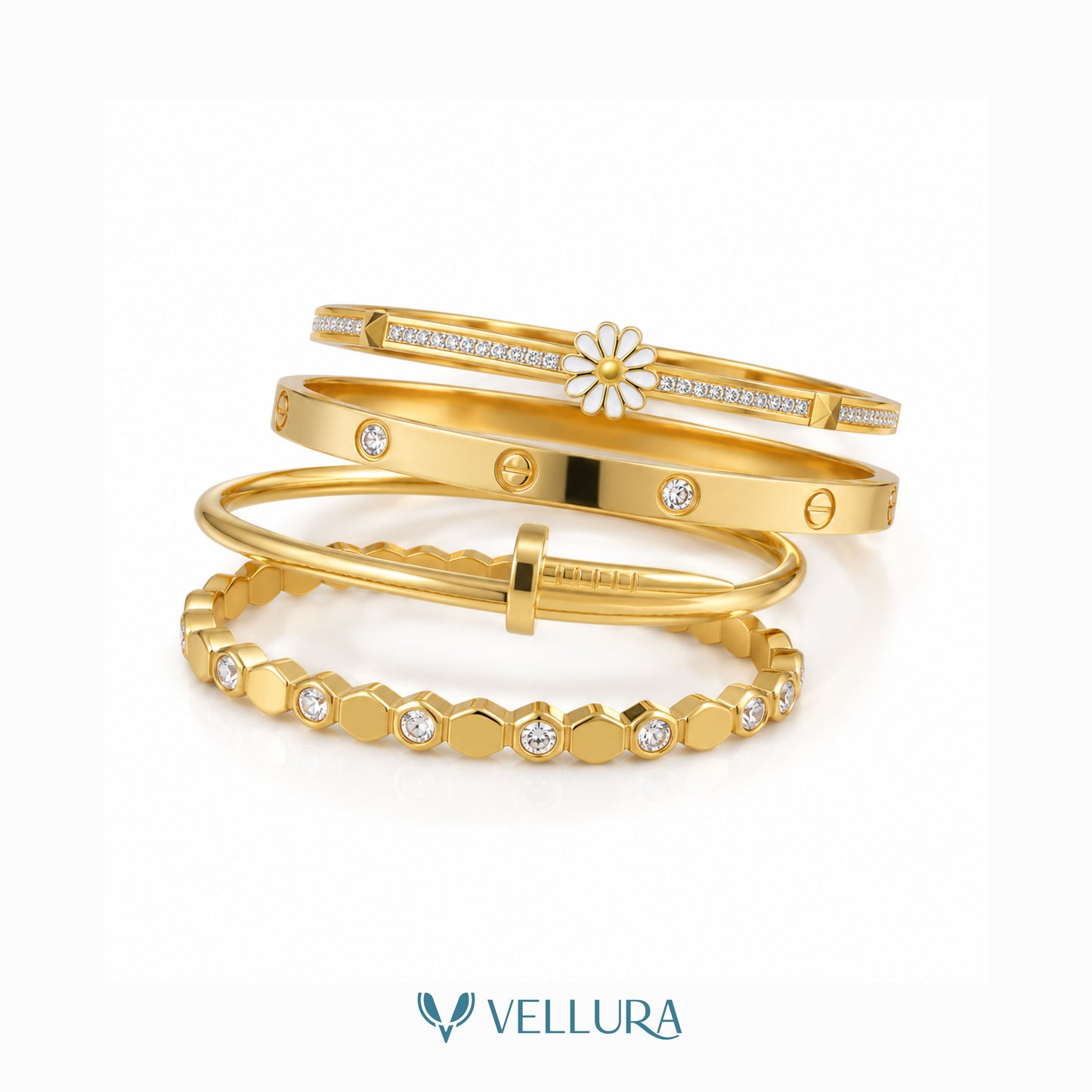 Gold Bracelet Stack 2