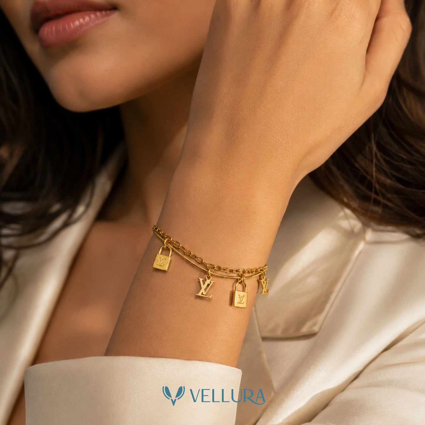 LV' Designer Inspired Charm Bracelet