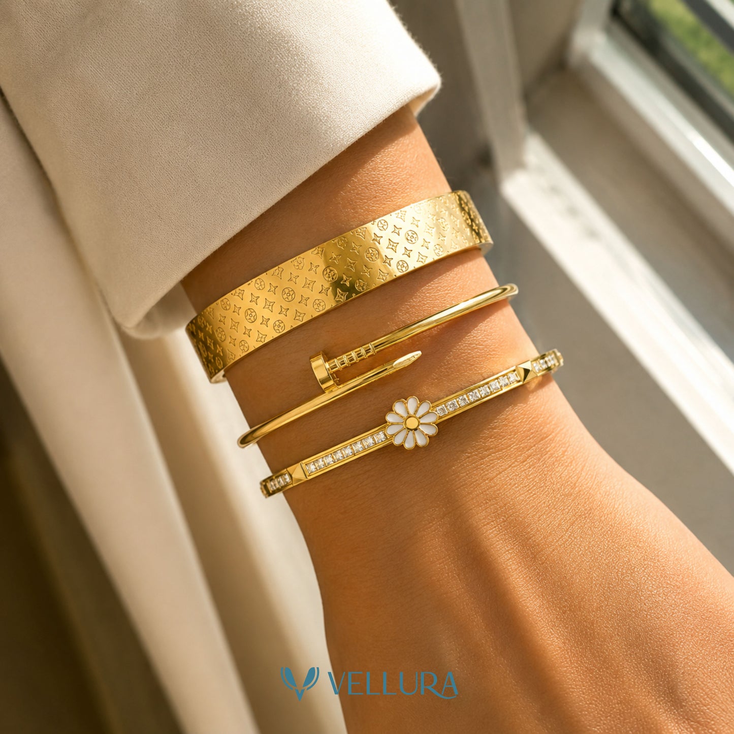 Gold Bracelet Stack 2