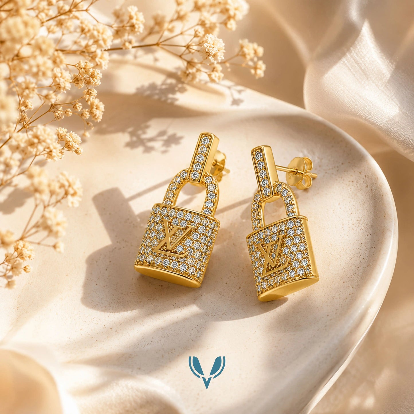 Luxury LV Inspired Padlock Earrings