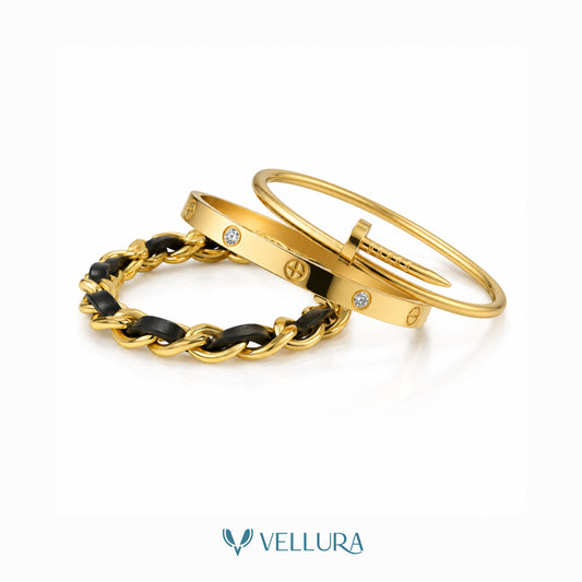 Gold Bracelet Stack 3