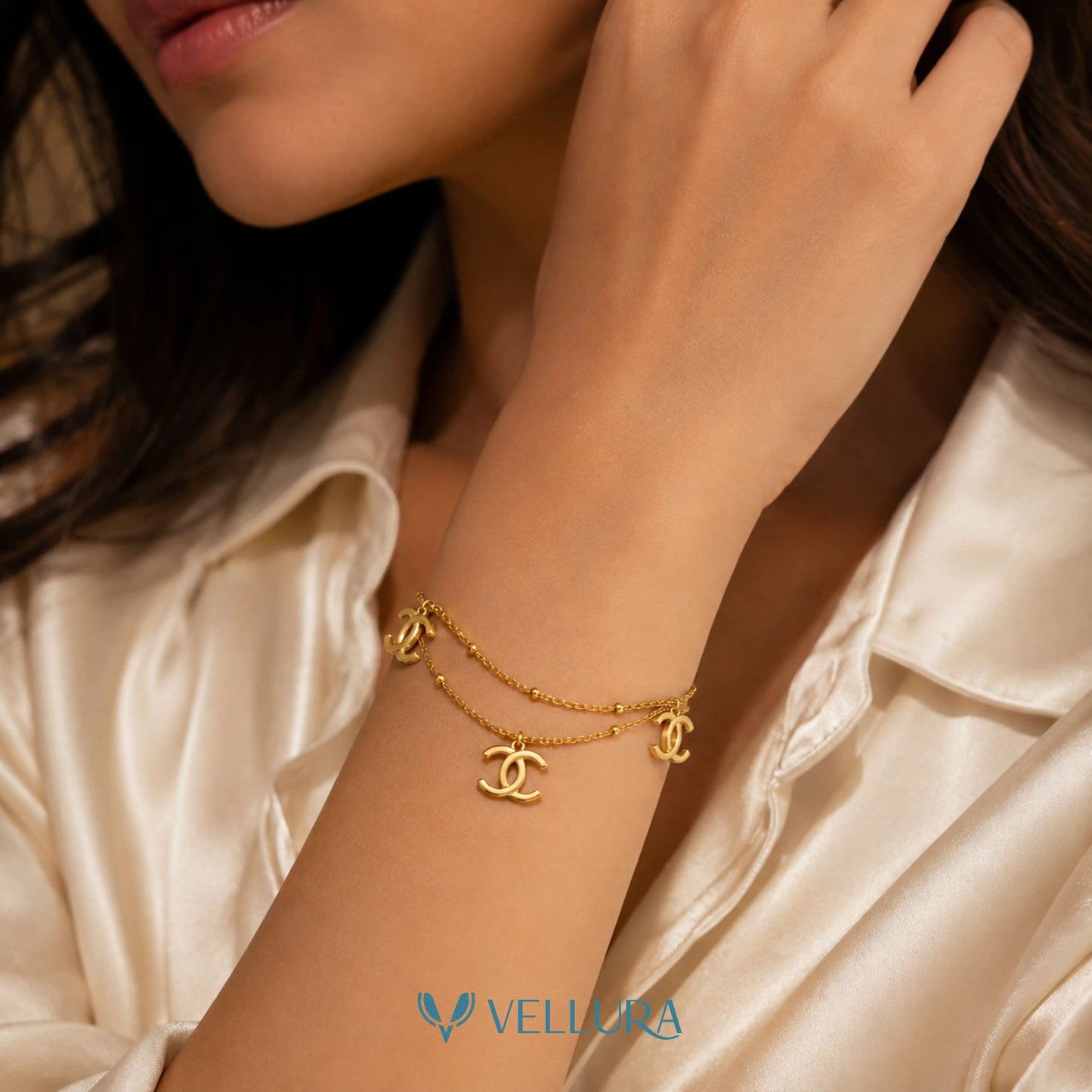 CC' Inspired Double Layer Bracelet