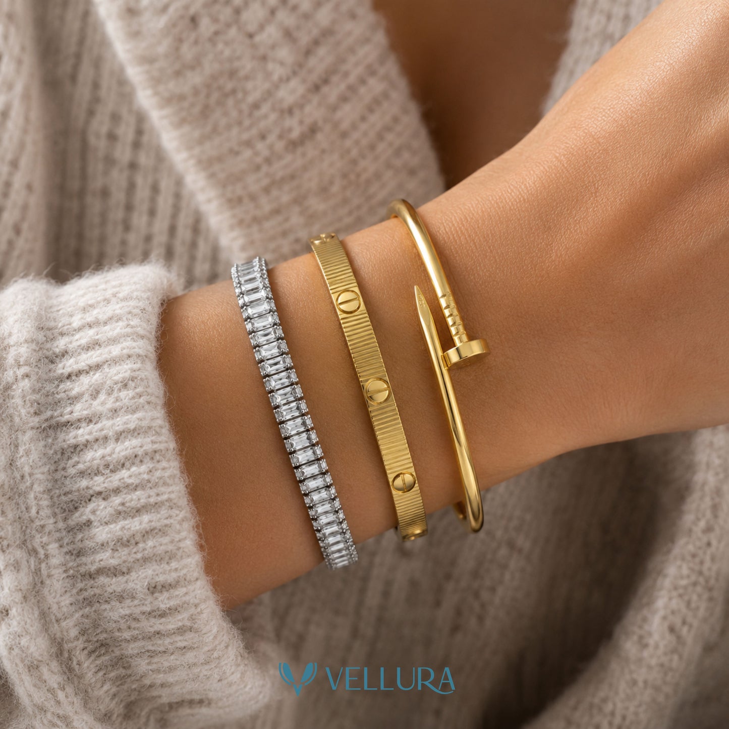 Gold Bracelet Stack 4