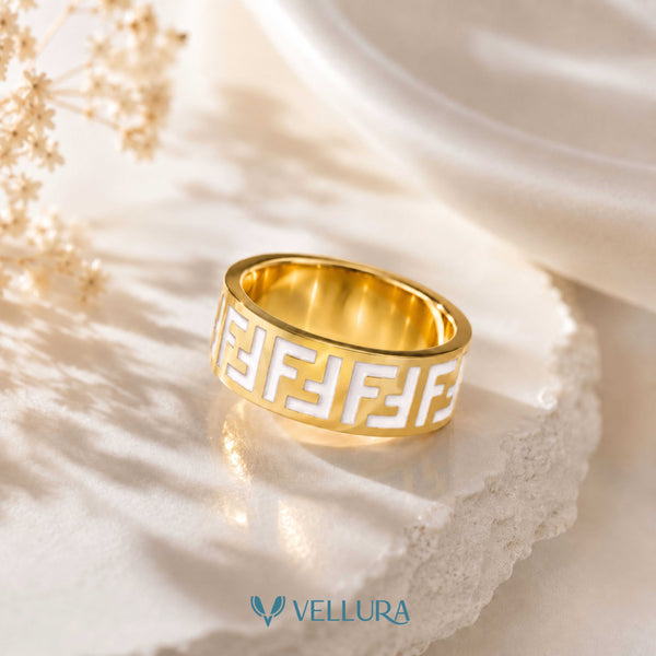 FENDI INSPIRED- Geometric Designer Ring