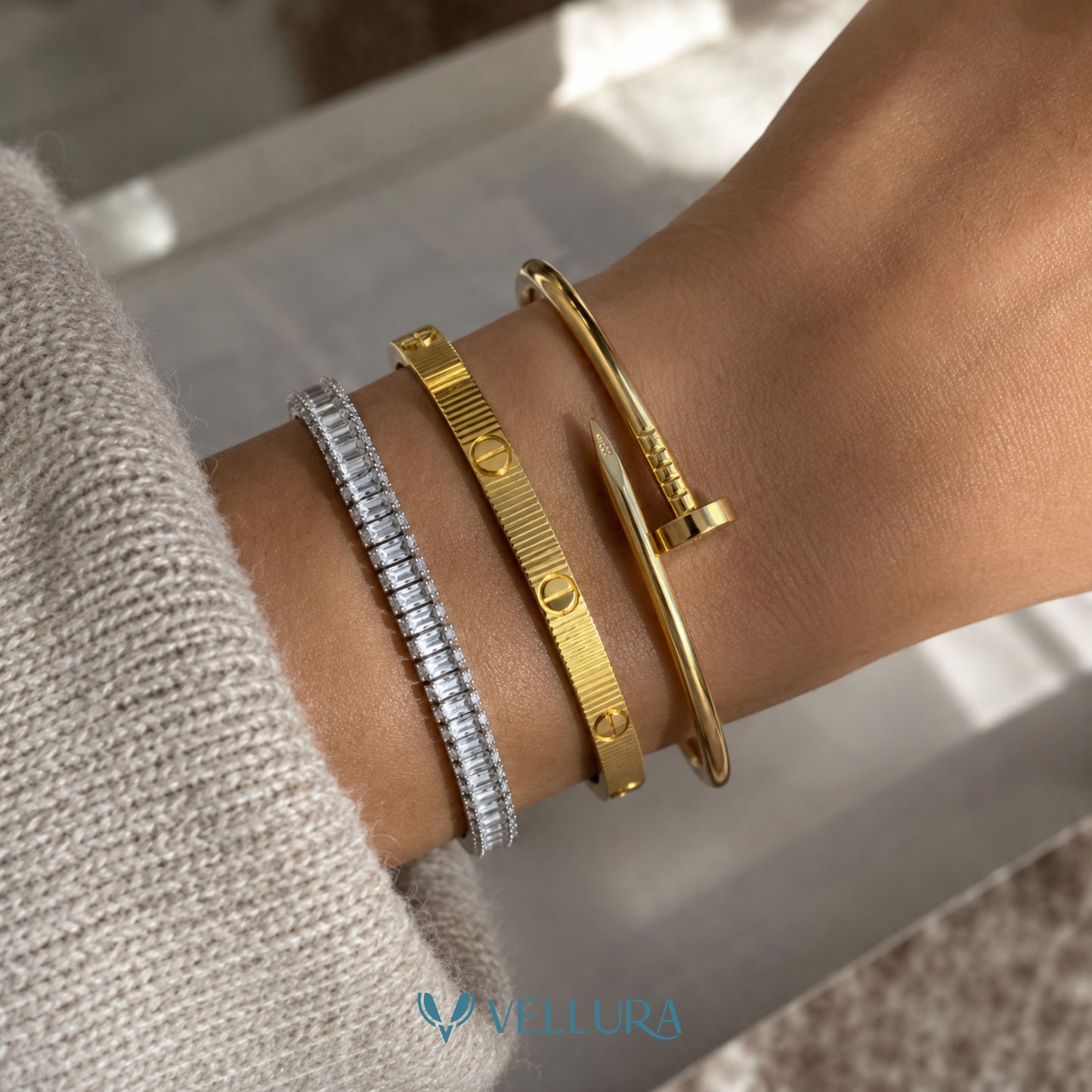 Gold Bracelet Stack 4