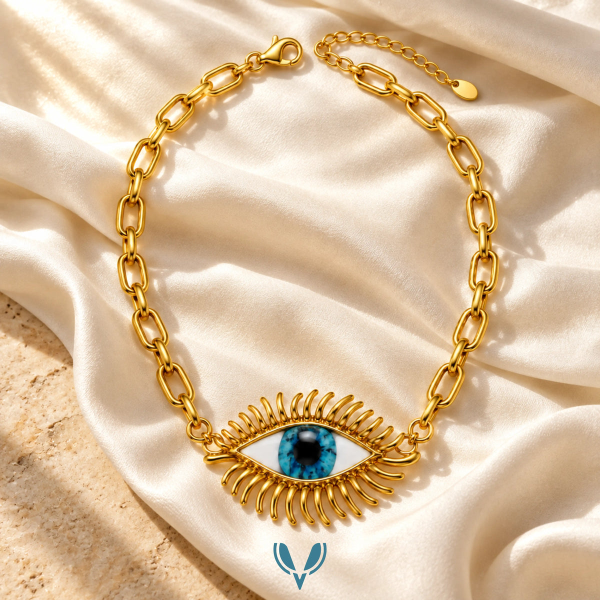 Gold Evil Eye Chunky Chain Necklace