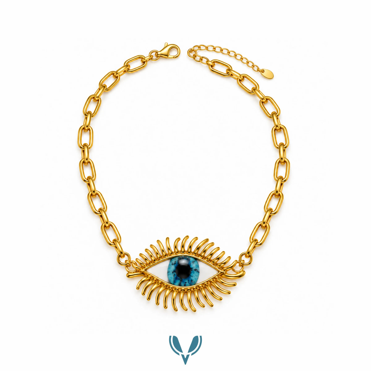 Gold Evil Eye Chunky Chain Necklace