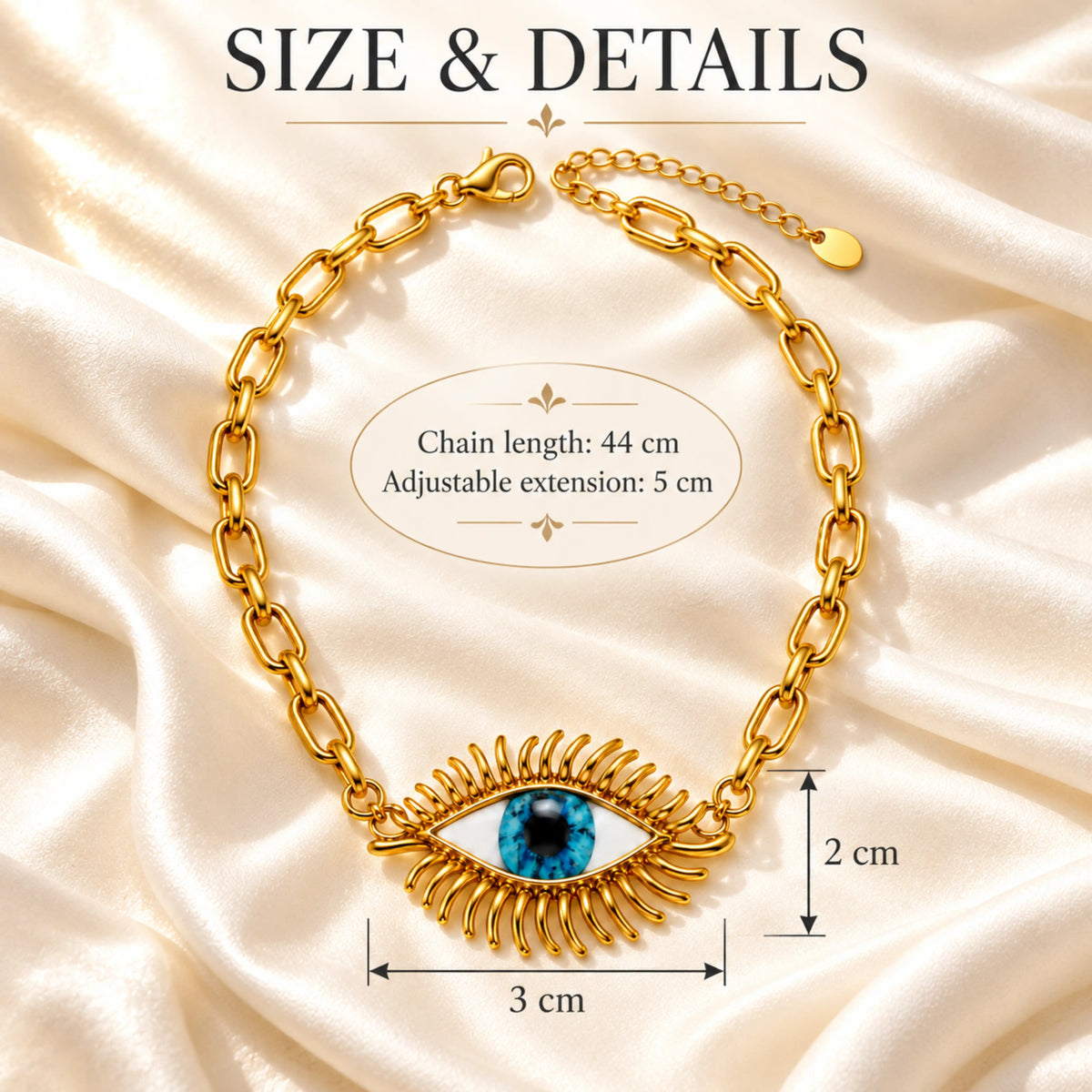 Gold Evil Eye Chunky Chain Necklace