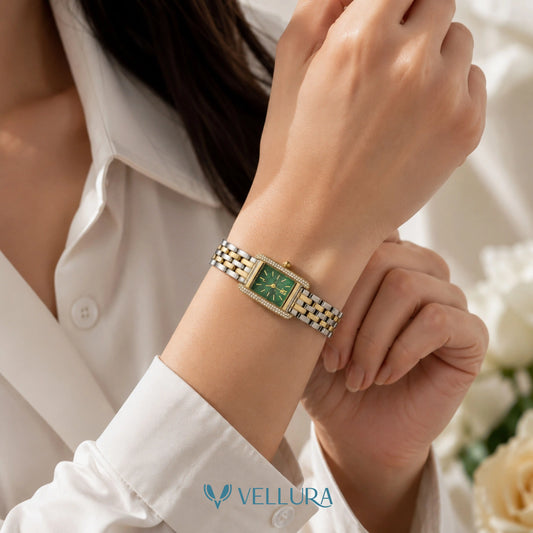 Emerald Luxe Dual Tone Watch