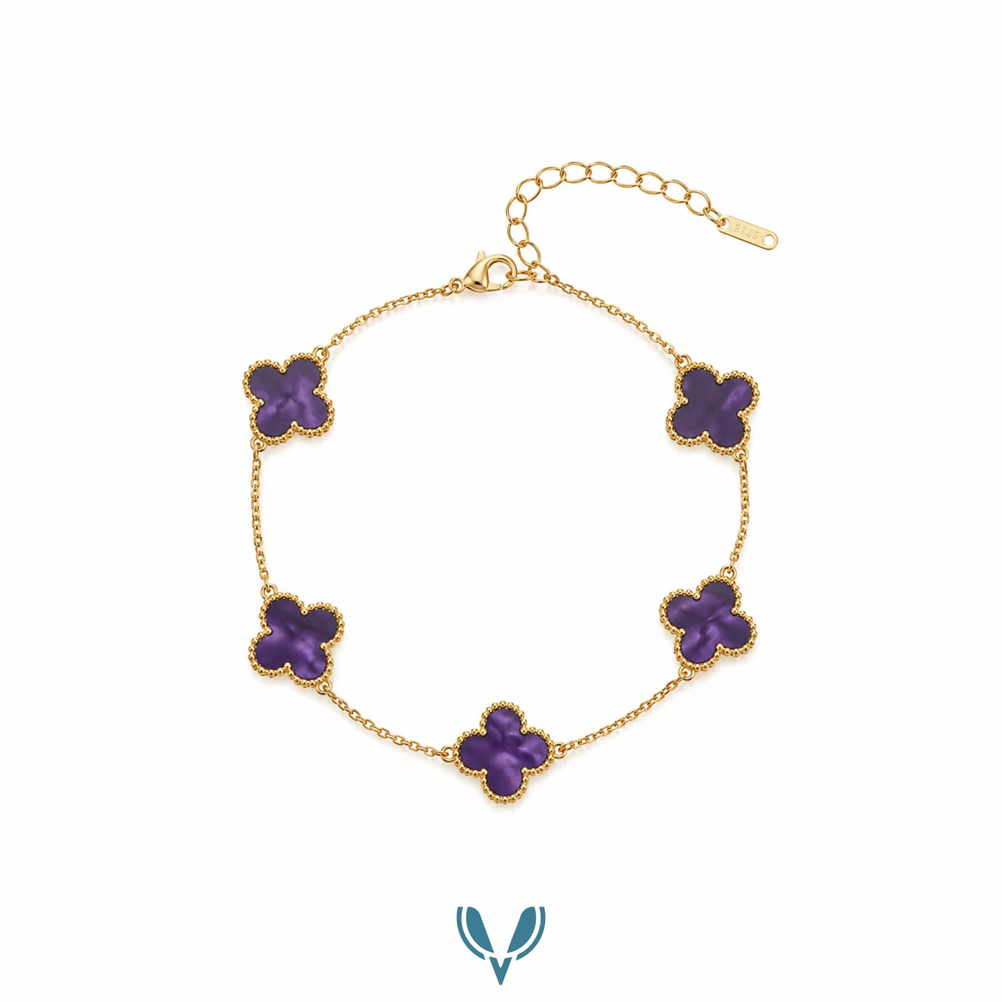 Purple Clover Bracelet