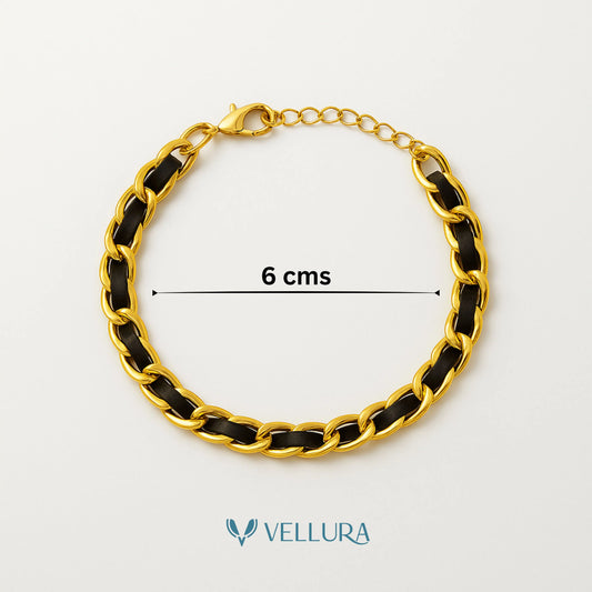 Gold & Black Chain Bracelet