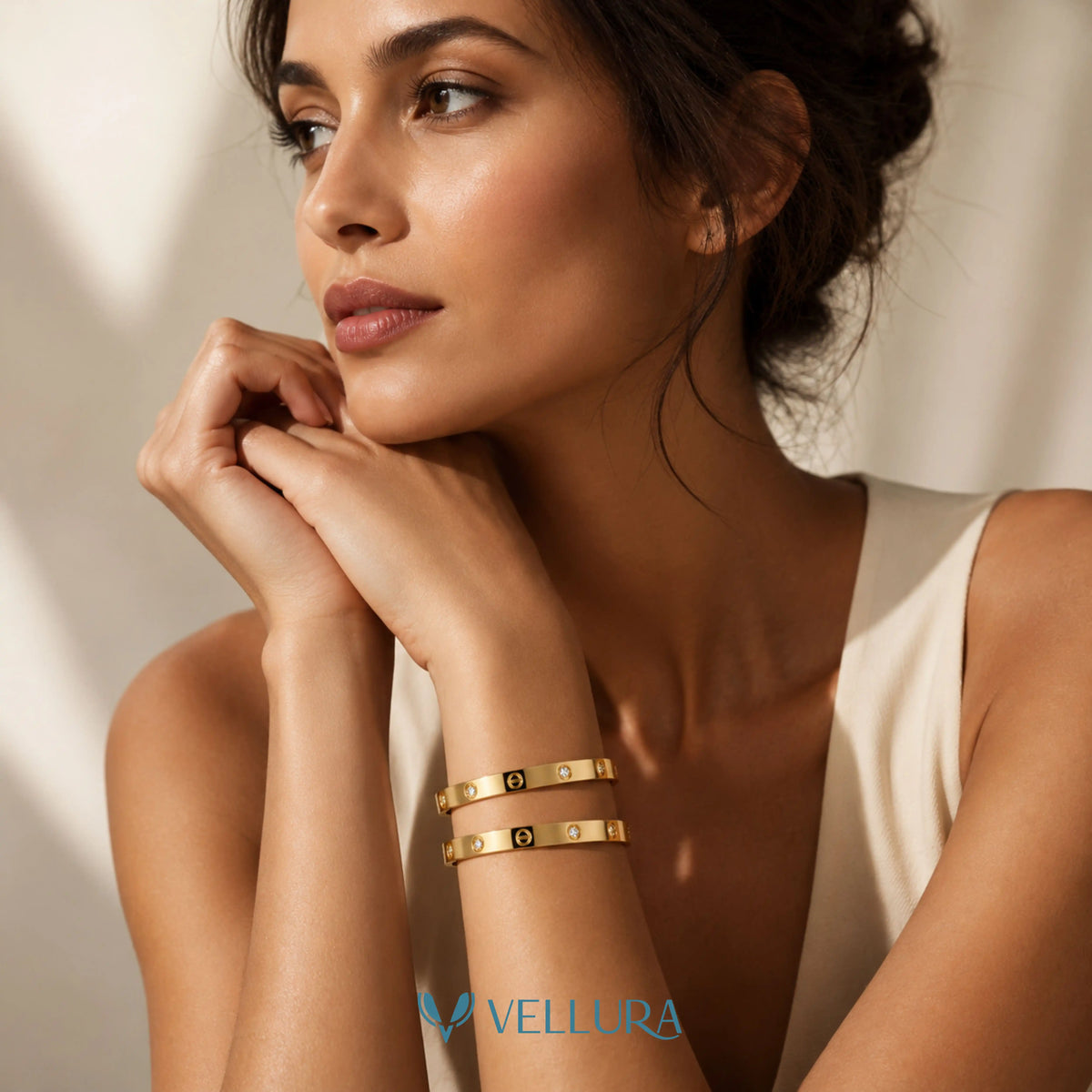 Gold Bracelet-Cartier Inspired(Set of 2)