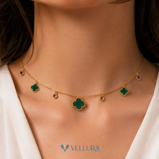 Green Clover Charm Necklace