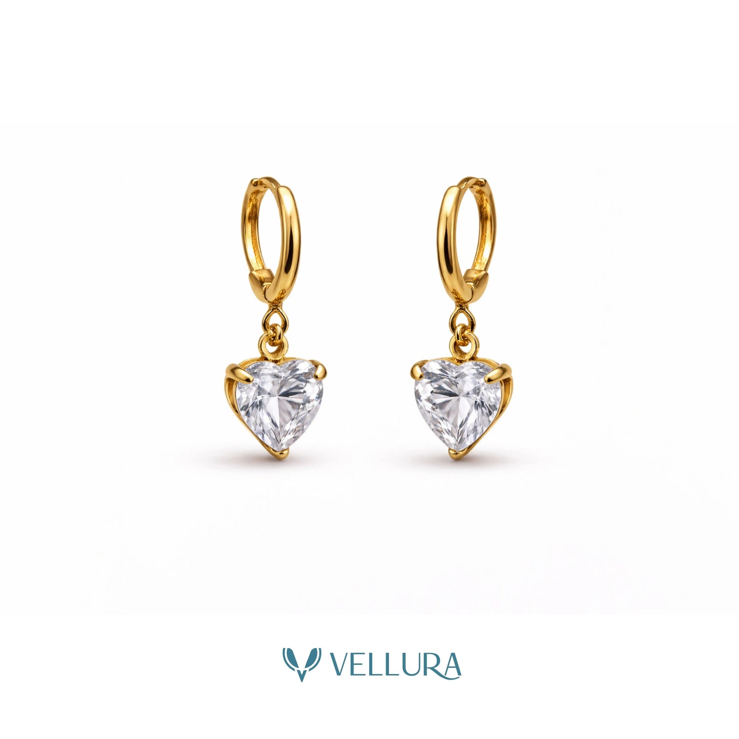 Heart Crystal Drop Earrings