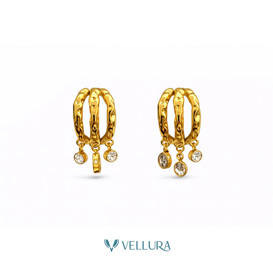 Hoop Earrings with Crystal Charms