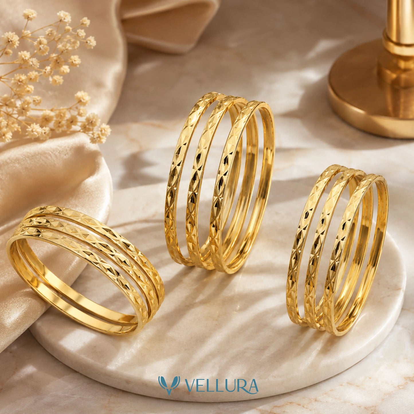 Gold Bangles (Set of 3)