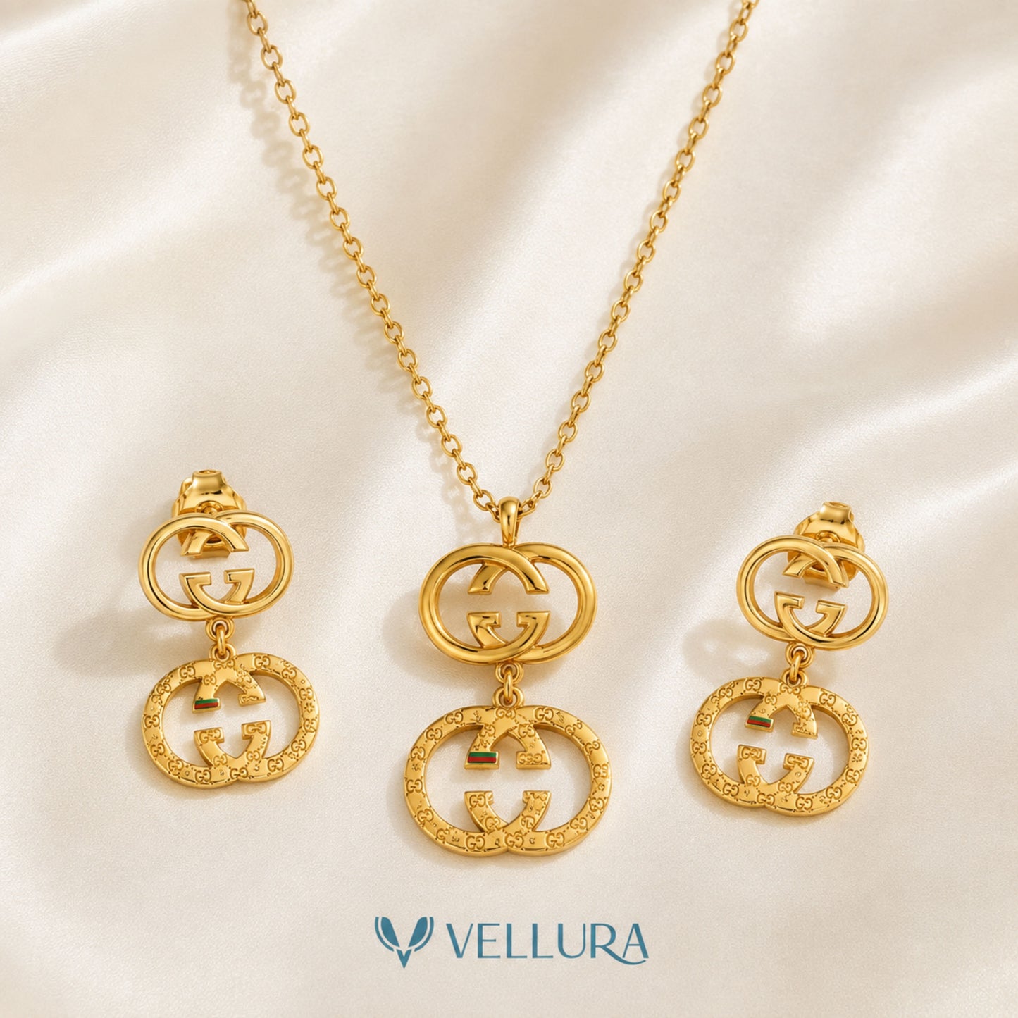 GG Inspired Necklace Set with Earrings Set