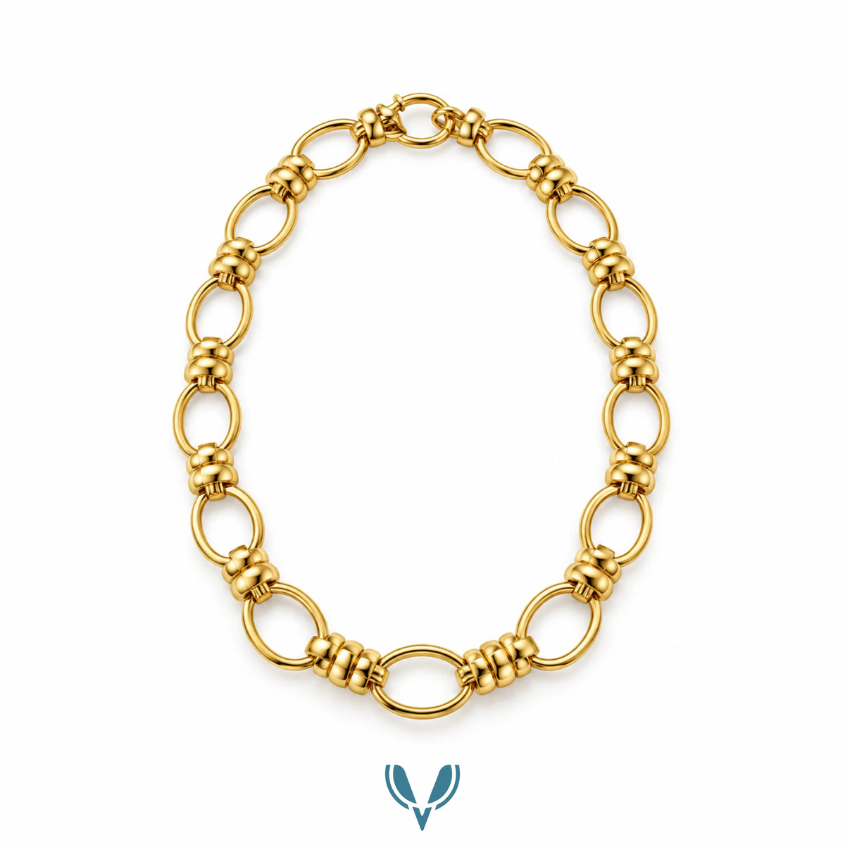 Gold Chunky Oval Link Chain Necklace