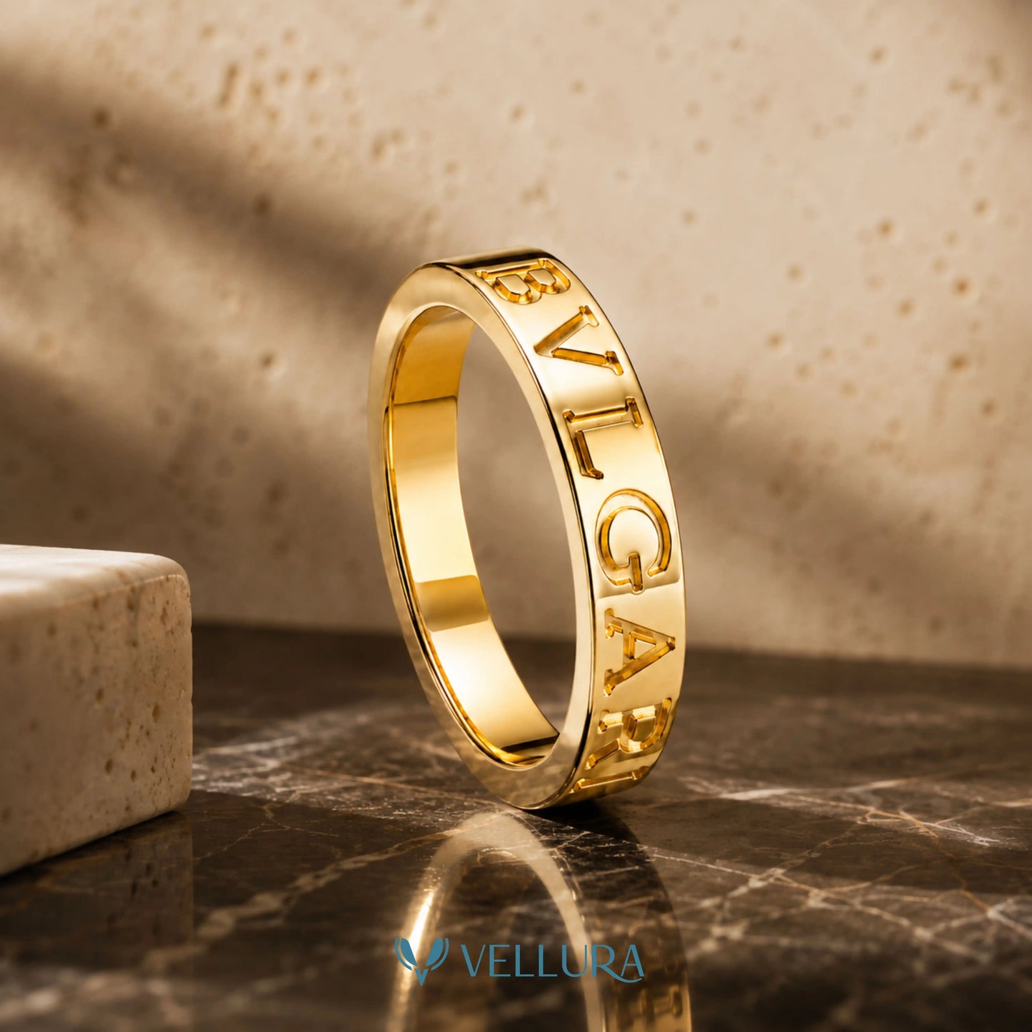Bvlgari Inspired Engraved Ring