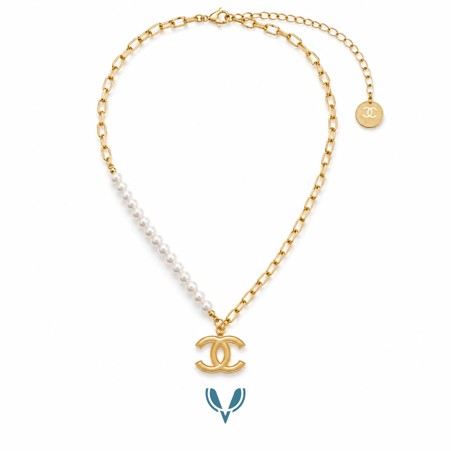 CC Inspired Pearl Pendant Necklace