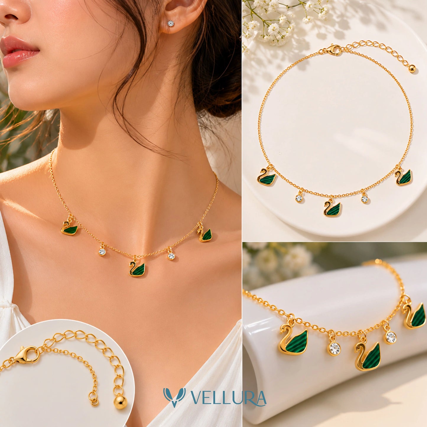 Swan Charm Necklace