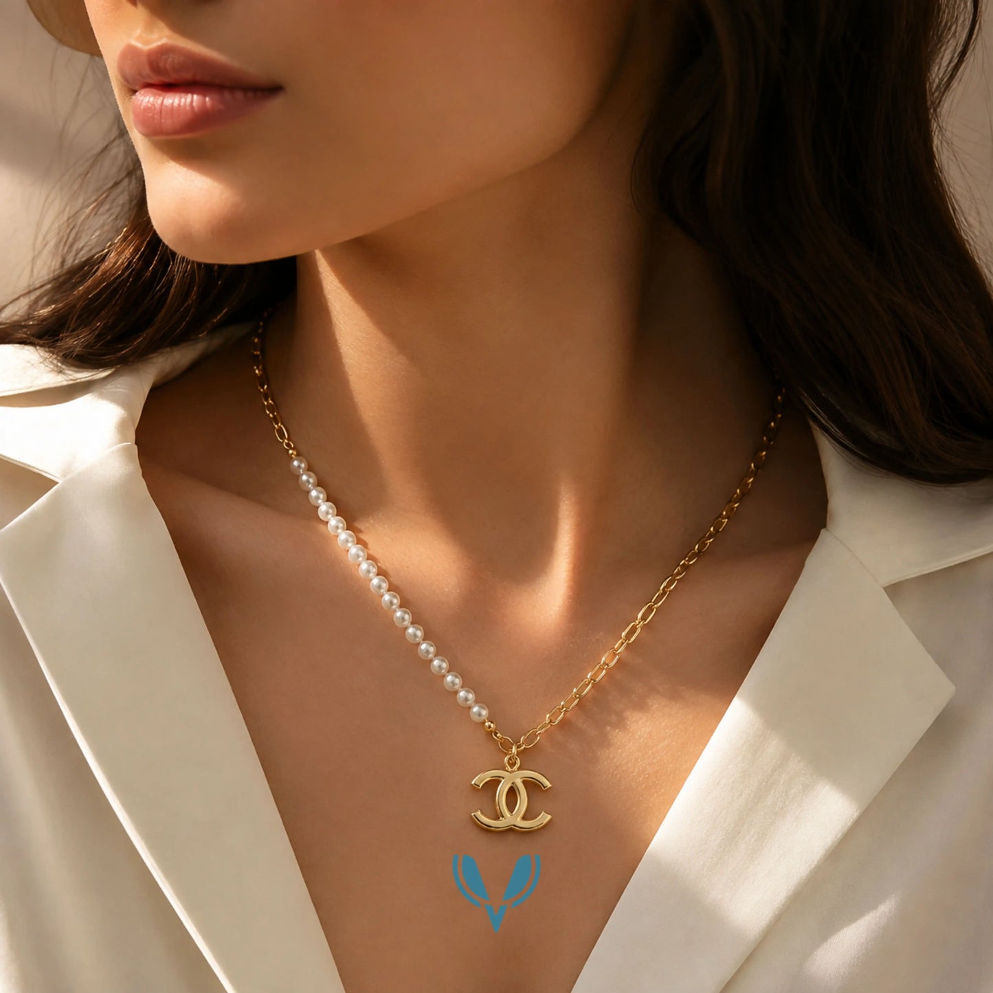 CC Inspired Pearl Pendant Necklace