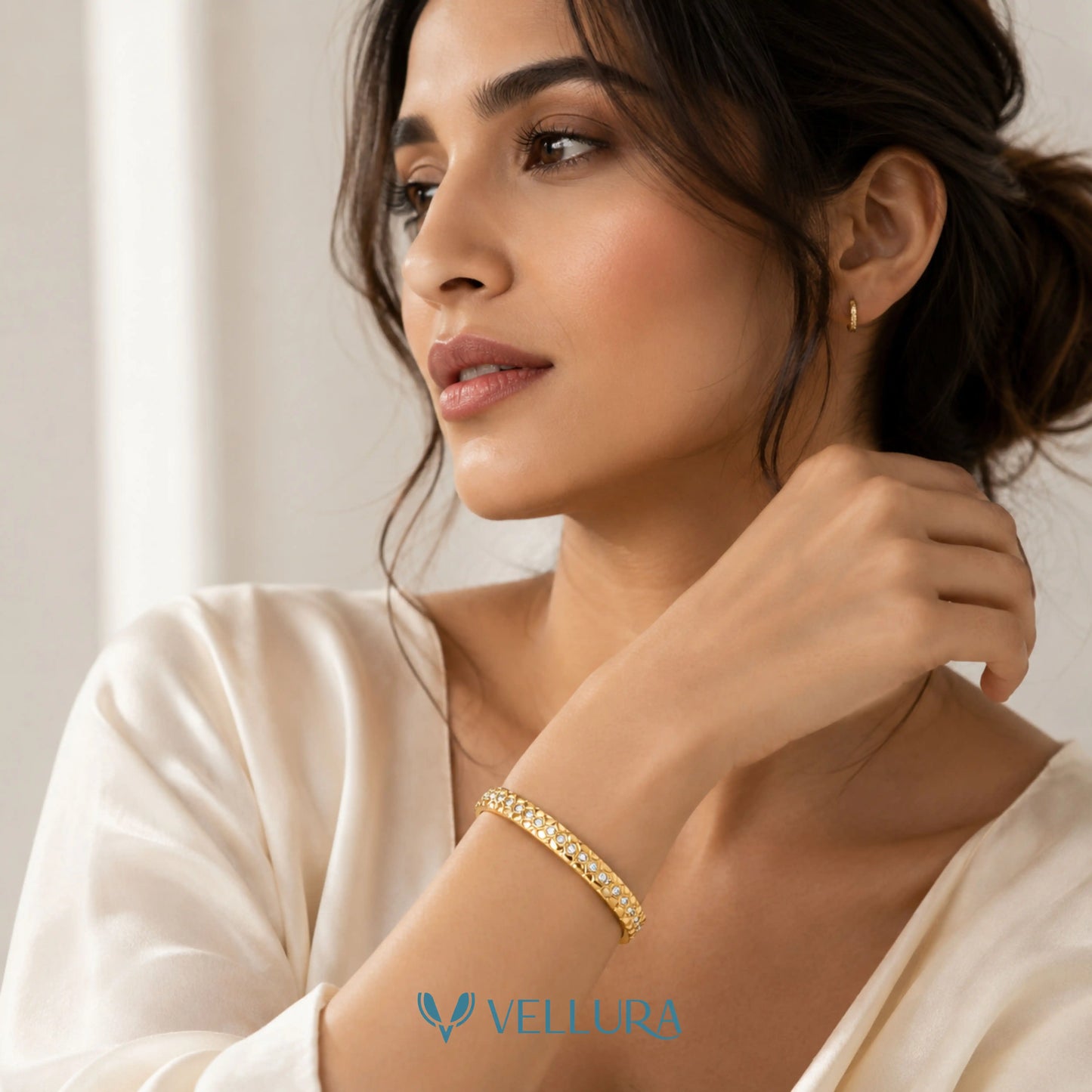 Gold Plated CZ Bangle Bracelet
