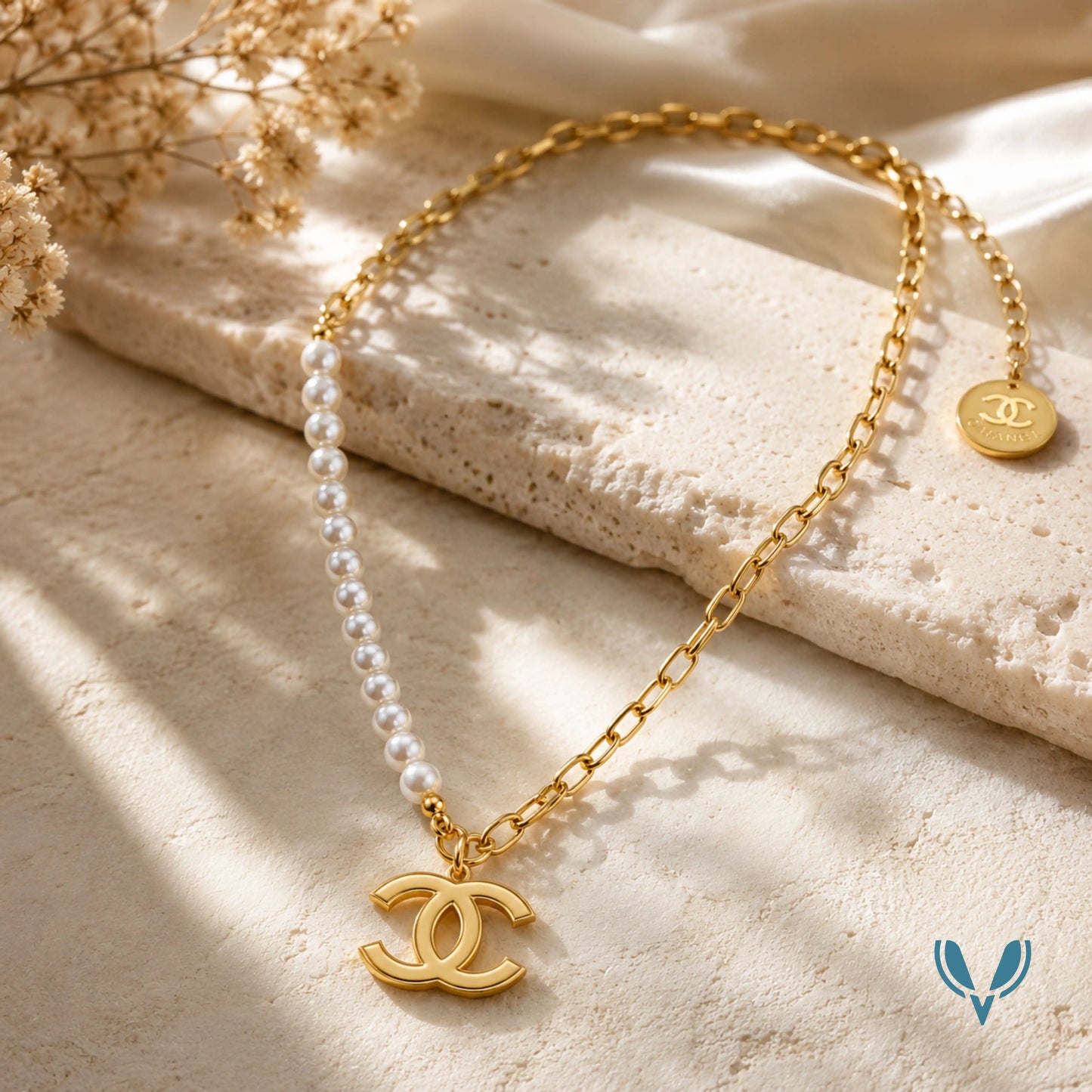 CC Inspired Pearl Pendant Necklace