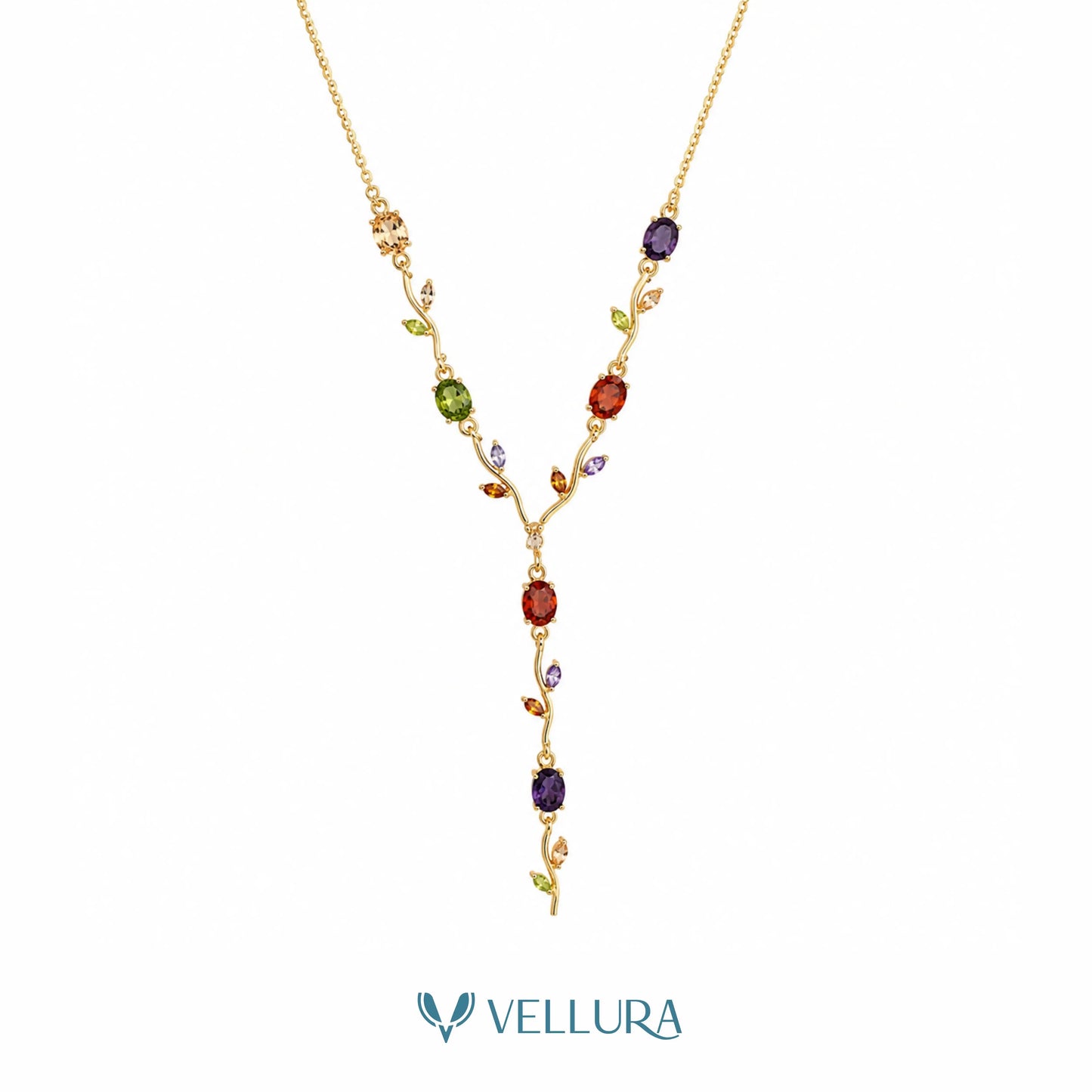 Multicolor CZ Floral Necklace