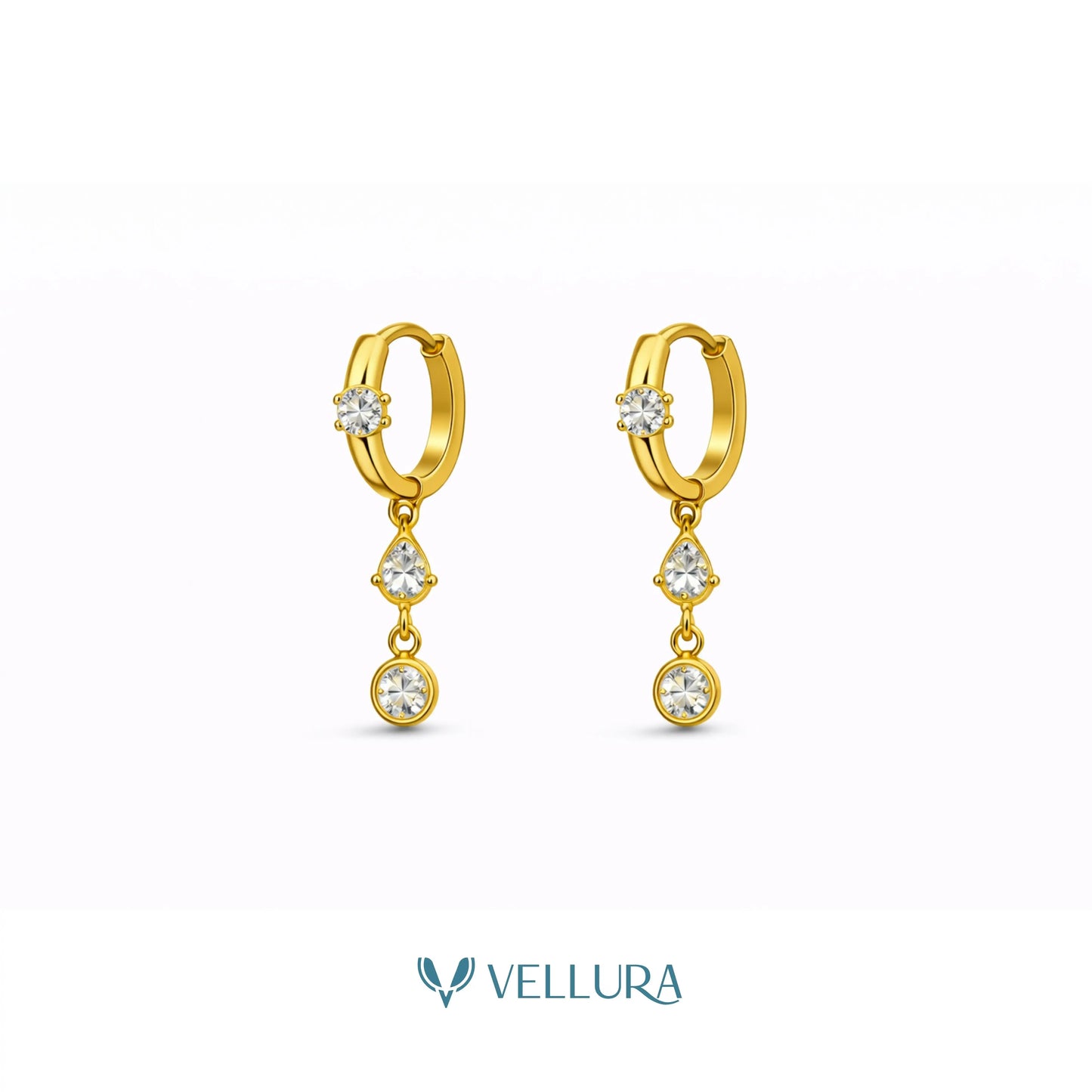 Crystal Drop Loop Earrings