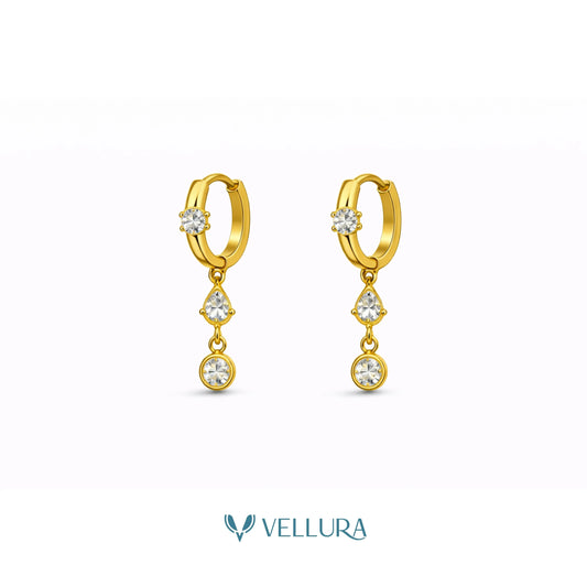 Crystal Drop Loop Earrings
