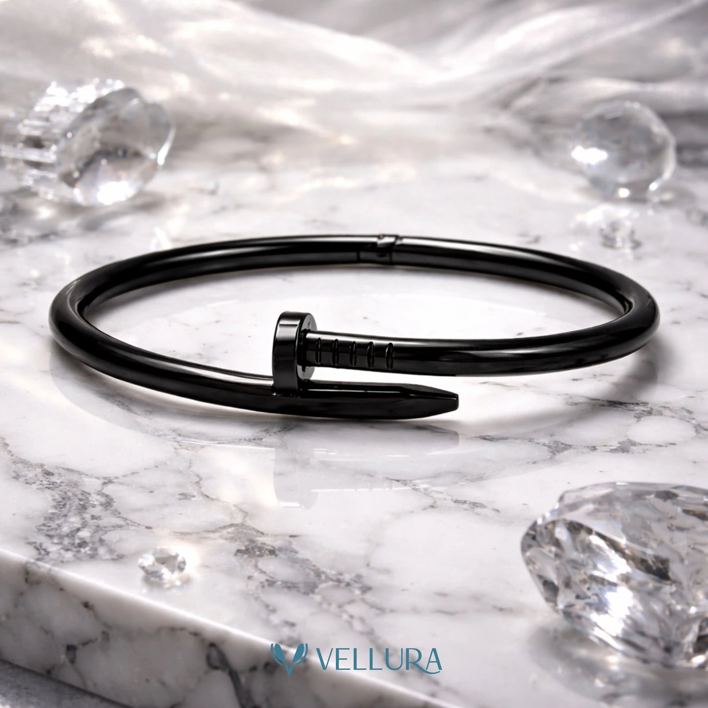 Cartier Inspired -Unisex Black Nail Bracelet